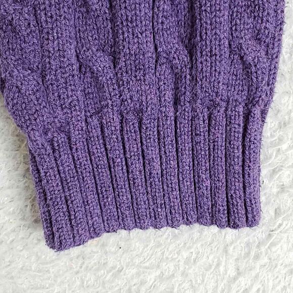Polo Ralph Lauren LRL Sweater Pullover Women’s Size Medium M Purple Cable Knit - Picture 5 of 8